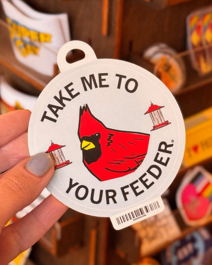 Take Me To Your Feeder Cardinal Sticker