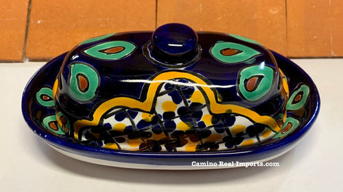 Talavera Pottery Butter Dish Hand Painted TBDMD003
