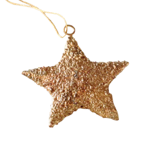 Textured Gold Star Ornament
