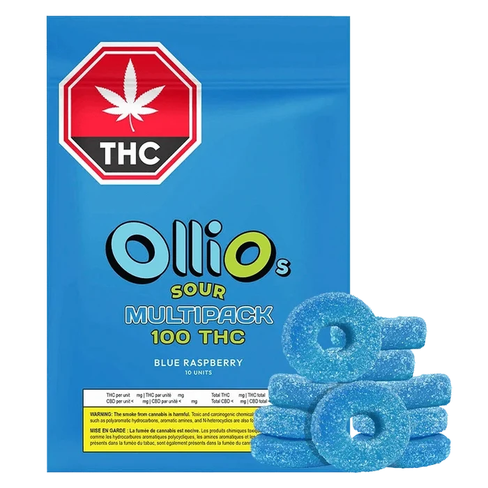 Olli O's 10 Pack THC Multipack Blue Raspberry Gummies Edibles