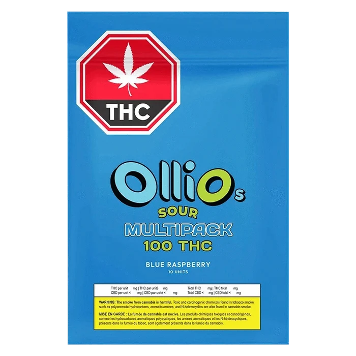 Olli O's 10 Pack THC Multipack Blue Raspberry Gummies Edibles