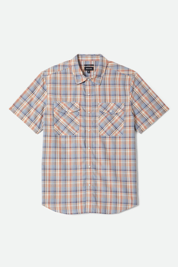 Men's The Breezy Wayne Short Sleeve Shirt in the color Blue Multi Plaid - Front Product View