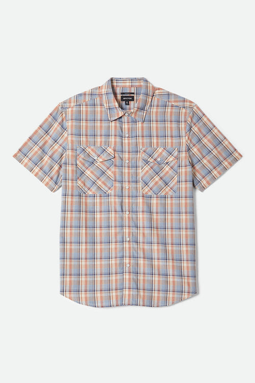 Men's The Breezy Wayne Short Sleeve Shirt in the color Blue Multi Plaid - Front Product View