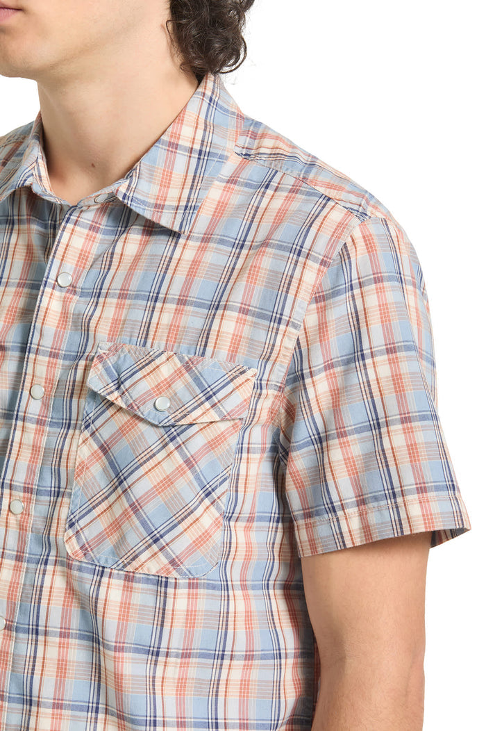 Men's The Breezy Wayne Short Sleeve Shirt in the color Blue Multi Plaid - Additional Fit image