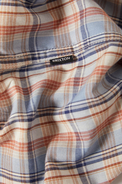 Men's The Breezy Wayne Short Sleeve Shirt in the color Blue Multi Plaid - Additional Laydown image
