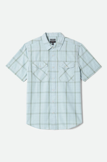 Men's The Breezy Wayne Short Sleeve Shirt in the color Seafoam Plaid - Front Product View