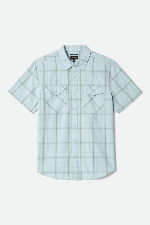 Men's The Breezy Wayne Short Sleeve Shirt in the color Seafoam Plaid - Front Product View