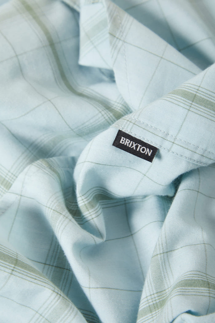 Men's The Breezy Wayne Short Sleeve Shirt in the color Seafoam Plaid - Additional Laydown image