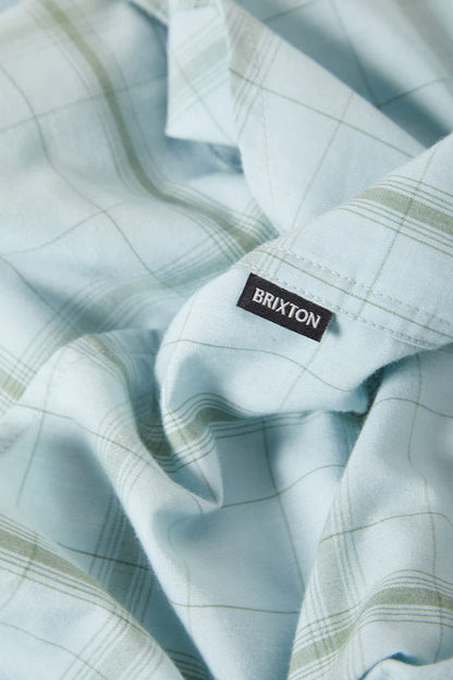 Men's The Breezy Wayne Short Sleeve Shirt in the color Seafoam Plaid - Additional Laydown image