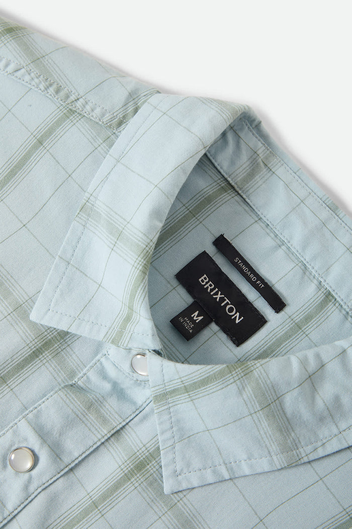 Men's The Breezy Wayne Short Sleeve Shirt in the color Seafoam Plaid - Additional Laydown image