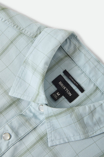 Men's The Breezy Wayne Short Sleeve Shirt in the color Seafoam Plaid - Additional Laydown image