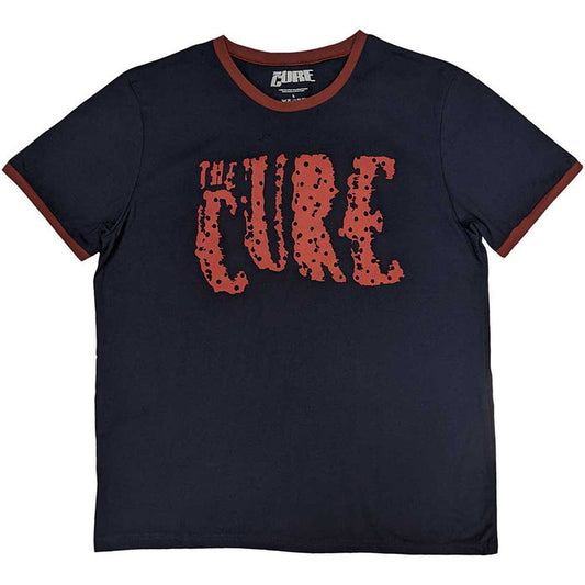 CURE, THE - LOGO - Ringer T-Shirt Blue
