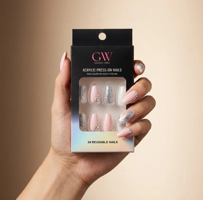 Pink Ice Press-On Nails