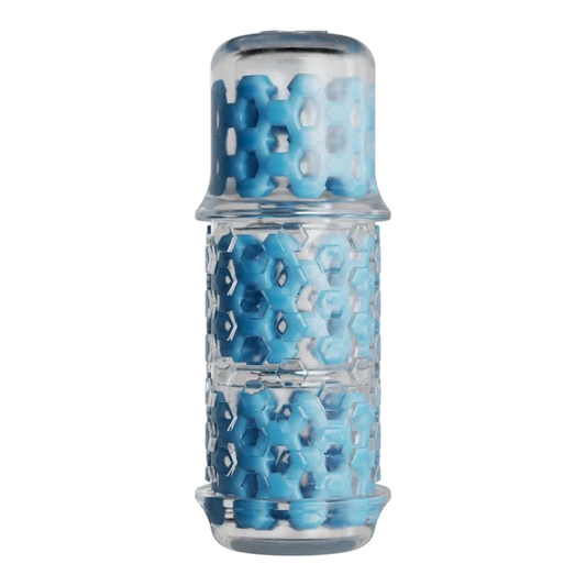 The Handy Dream Sleeve blå med teksturert hexagonstruktur