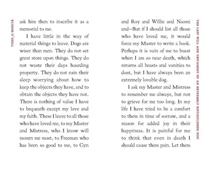 The Last Will and Testament of a Distinguished Dog
