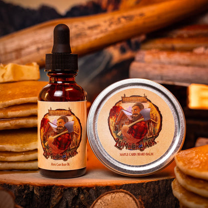 The Lumberjack - Beard Oil & Balm Kit - Rich Maple Syrup, Fragrant Maple Leaves, Soft Cabin Woods