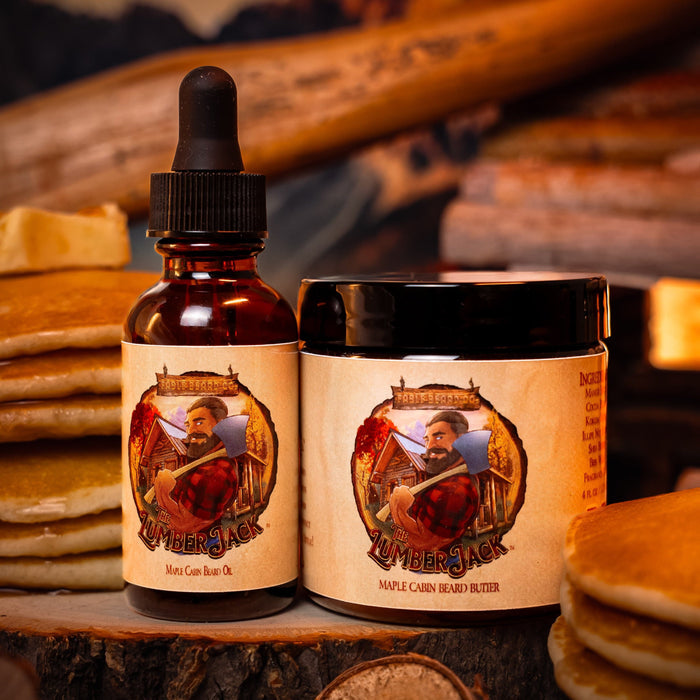 The Lumberjack - Beard Oil & Butter Kit - Rich Maple Syrup, Fragrant Maple Leaves, Soft Cabin Woods