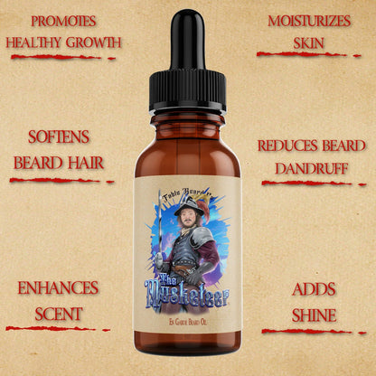 The Musketeer - Beard Oil - Valiant Dark Walnut, Roguish Cognac, Smoldering Gunpowder