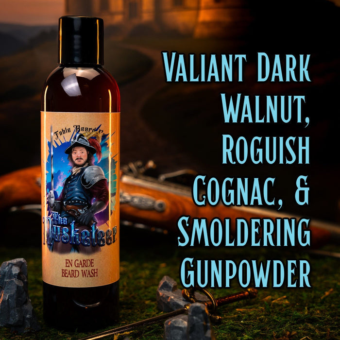 The Musketeer - Beard Wash - Valiant Dark Walnut, Roguish Cognac, Smoldering Gunpowder