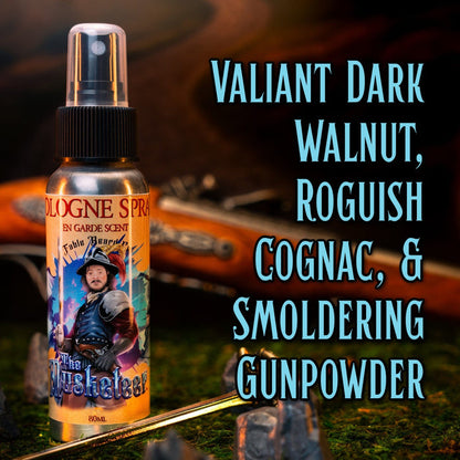 The Musketeer - Cologne - Valiant Dark Walnut, Roguish Cognac, Smoldering Gunpowder