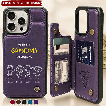 This Grandpa Grandma Belongs To - Personalized Wallet Phone Case