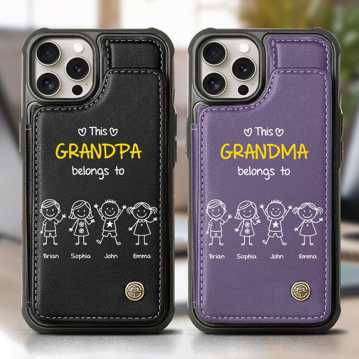 This Grandpa Grandma Belongs To - Personalized Wallet Phone Case