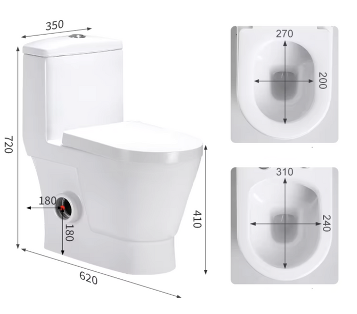 Toilet Suite - One Piece Skew - Left/Right Hand Trap