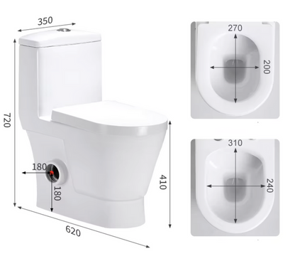 Toilet Suite - One Piece Skew - Left/Right Hand Trap