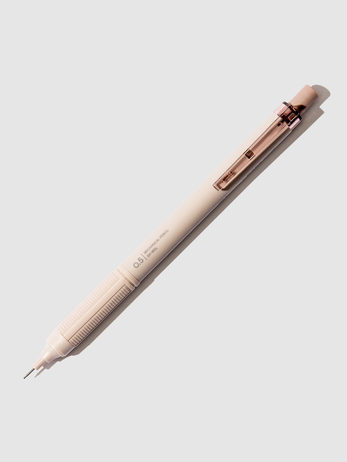 Tombow Mono Graph Lite Mechanical Pencil, Cloth and Paper. Grayish brown pencil displayed on a neutral background.