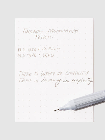 Writing sample for mechanical pencil.