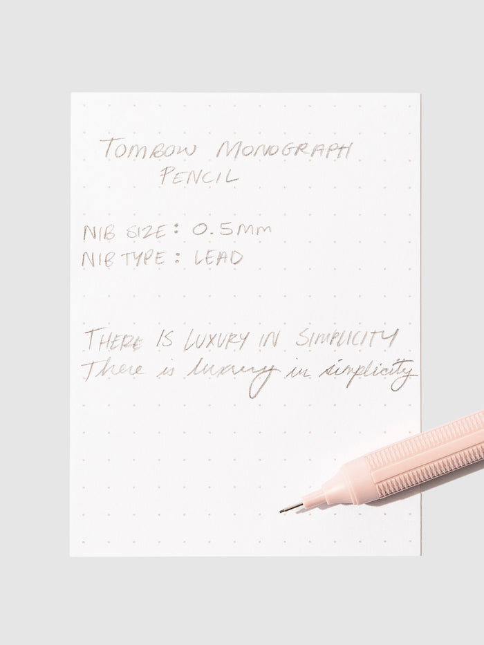 Writing sample for mechanical pencil.