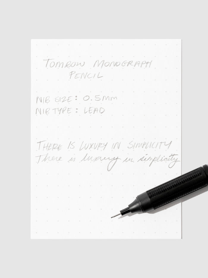 Writing sample for mechanical pencil.