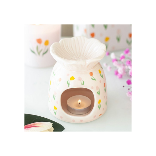 Tulip Print Oil Burner and Wax Warmer 🇬🇧