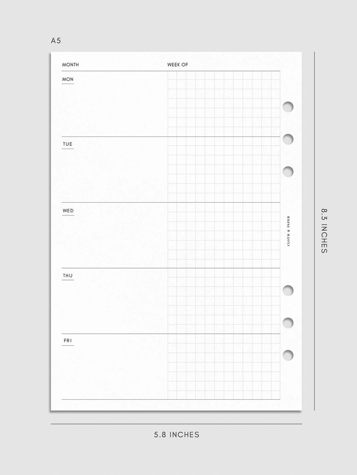 Digital mockup of insert in A5 sizing.