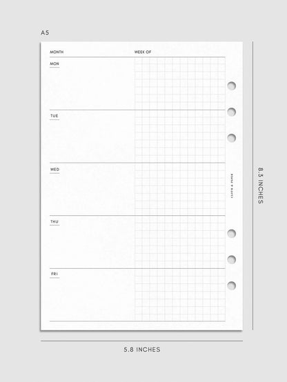 Digital mockup of insert in A5 sizing.