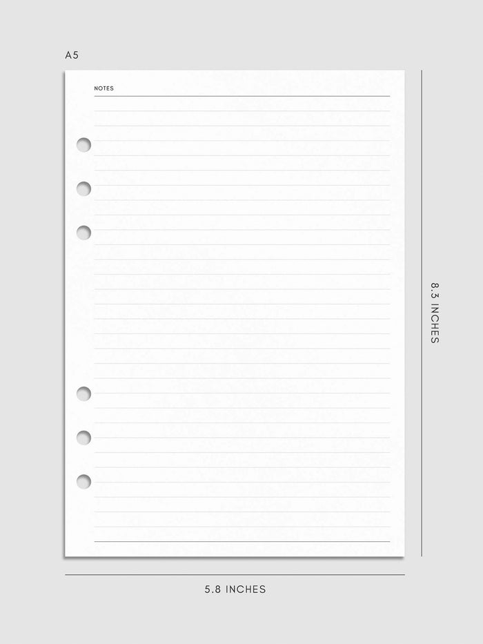 Digital mockup of insert in A5 sizing.