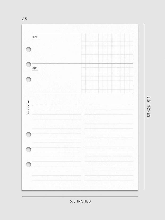 Digital mockup of insert in A5 sizing.