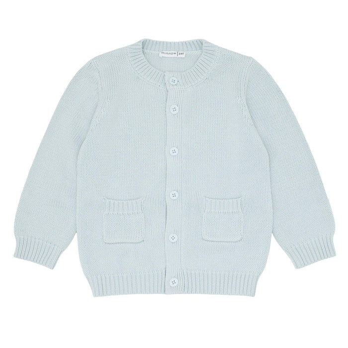 unisex light blue knit cardigan