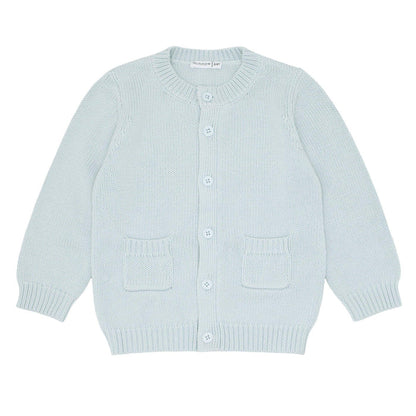 unisex light blue knit cardigan