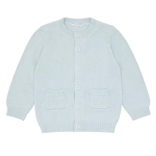 unisex light blue knit cardigan