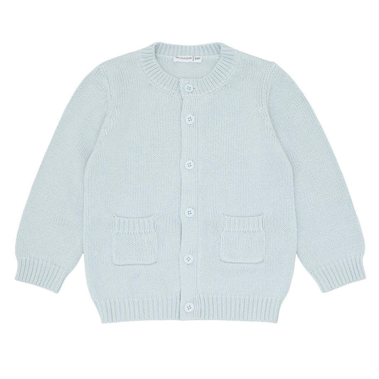 unisex light blue knit cardigan
