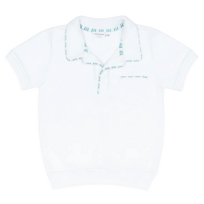 unisex shell white french terry polo