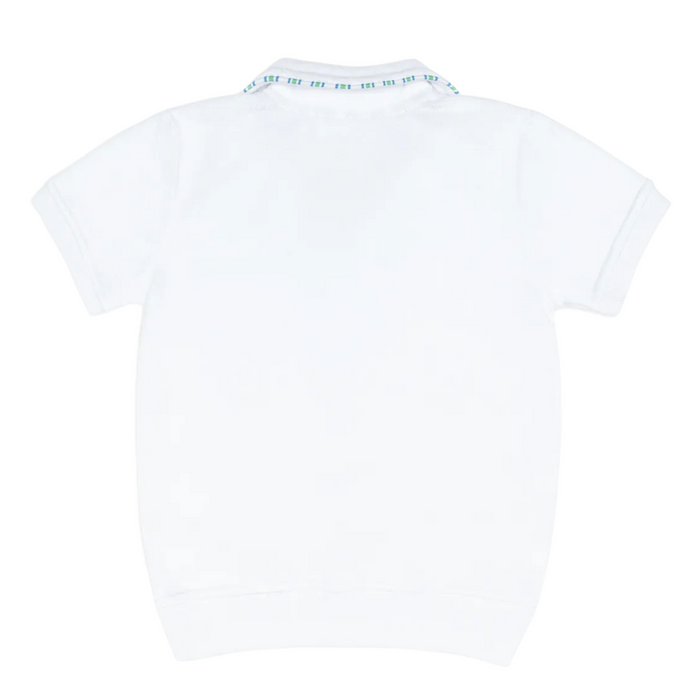 unisex shell white french terry polo