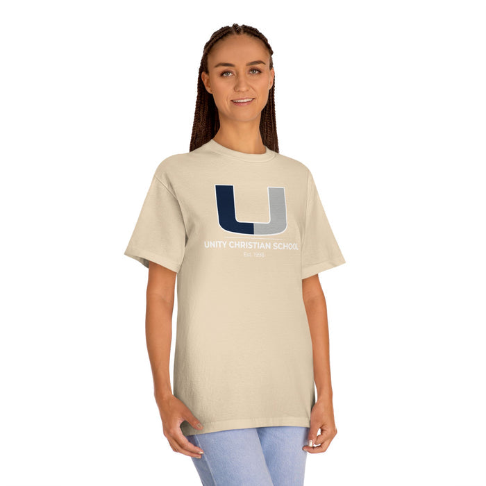 Unity Christian School Logo Tee — U Letter Campus Shirt