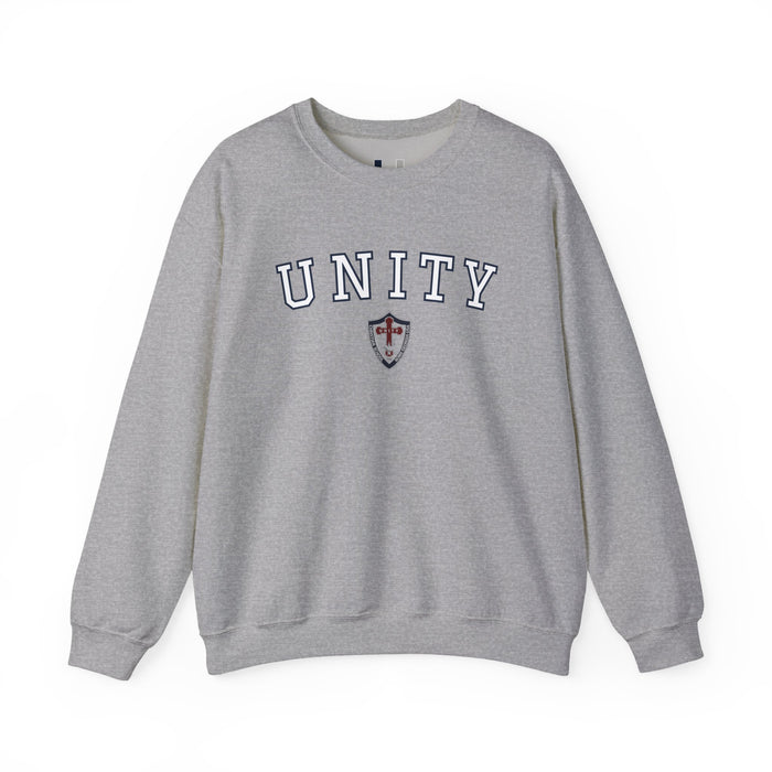 Unity Crewneck Sweatshirt — Collegiate Shield Graphic