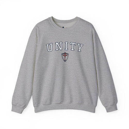 Unity Crewneck Sweatshirt — Collegiate Shield Graphic