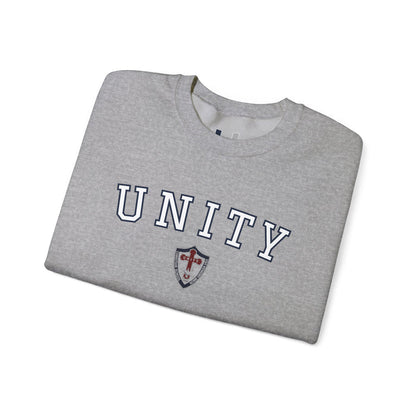 Unity Crewneck Sweatshirt — Collegiate Shield Graphic