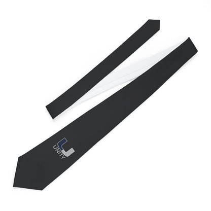 Unity Logo Necktie – Black Business Tie with Subtle 'Unity' Emblem