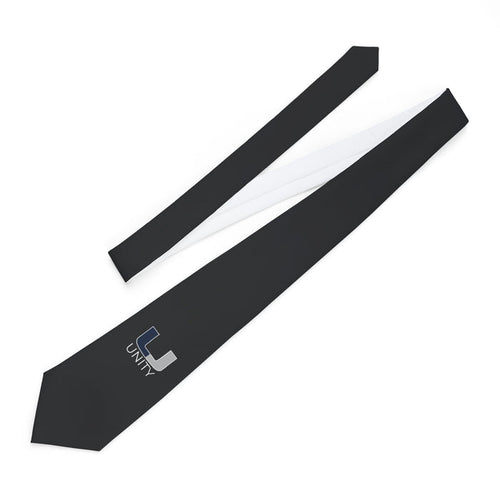 Unity Logo Necktie – Black Business Tie with Subtle 'Unity' Emblem