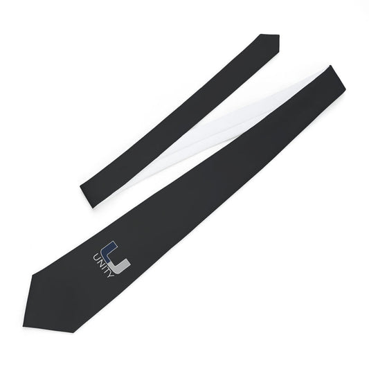 Unity Logo Necktie – Black Business Tie with Subtle 'Unity' Emblem